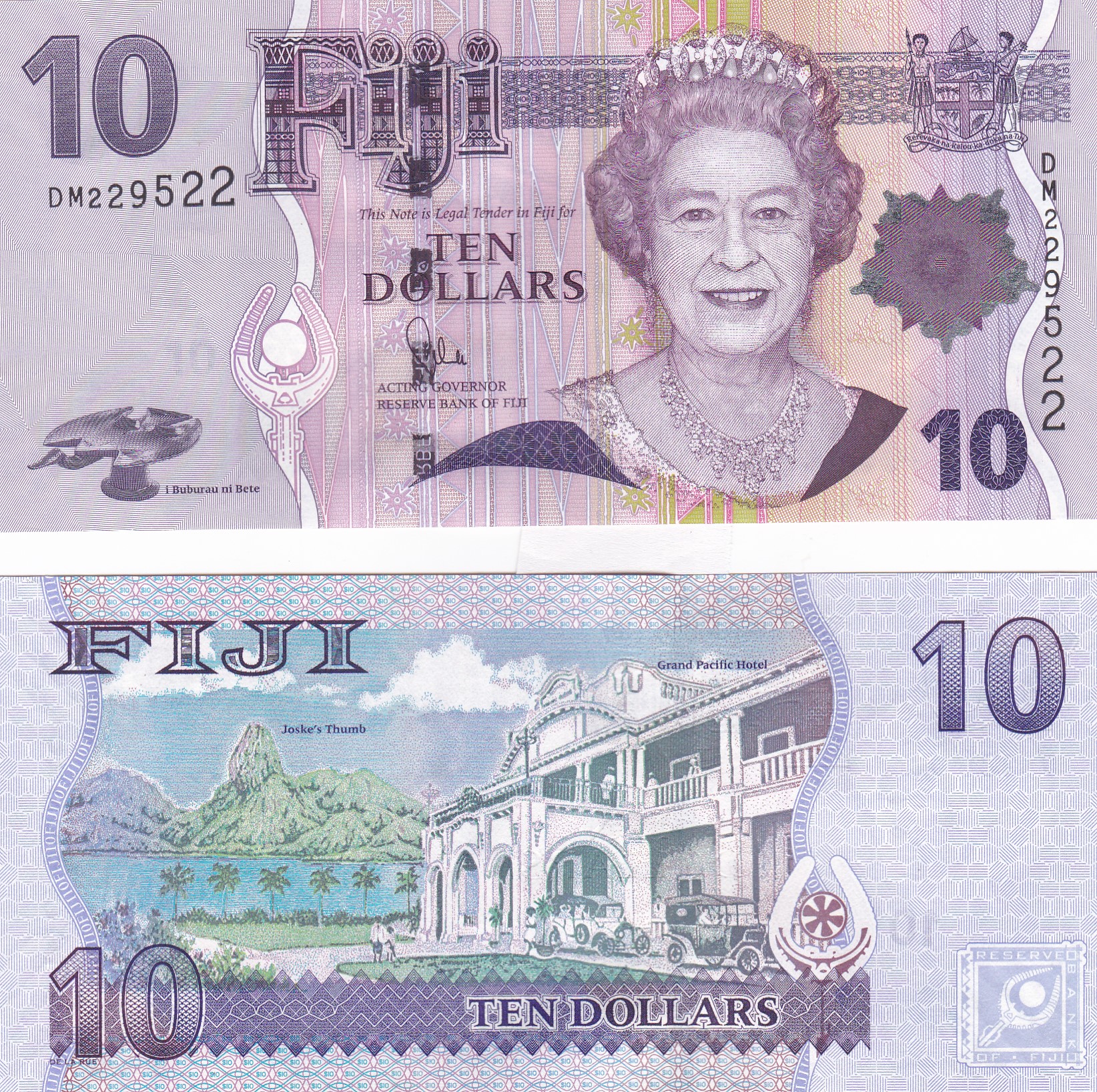 Fiji 111b 10 Dollars, Pages World Paper Money